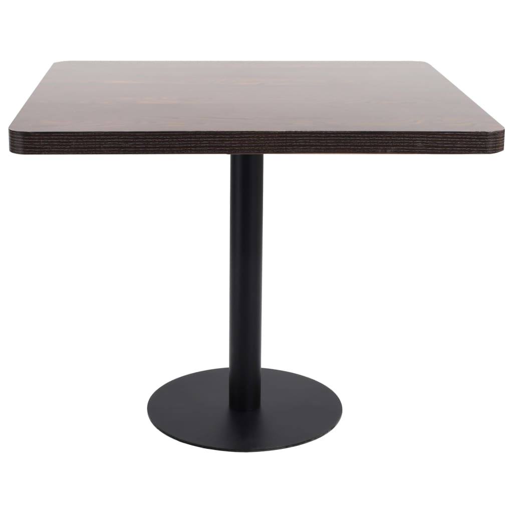 vidaXL Bistro Table Dark Brown 80X80 cm MDF