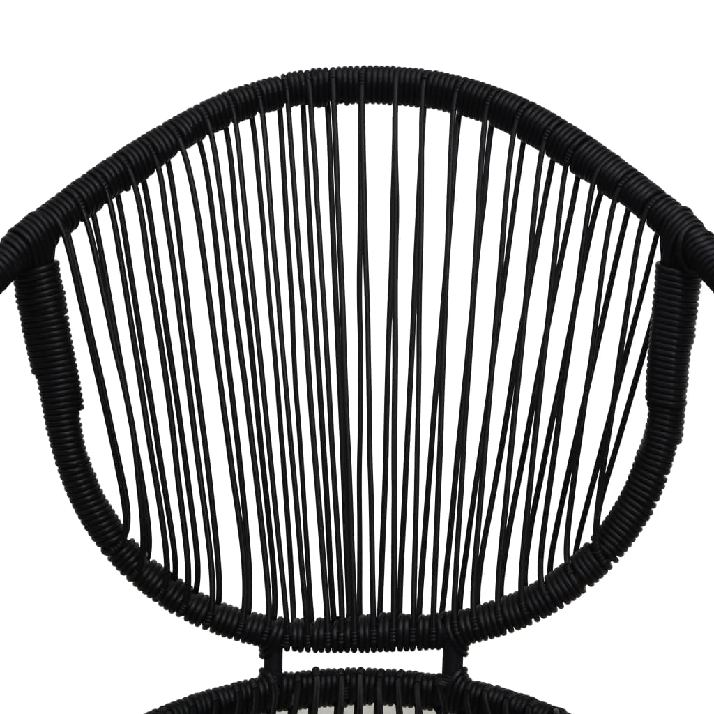 Chaises de jardin 2 pcs PVC Rotin Noir
