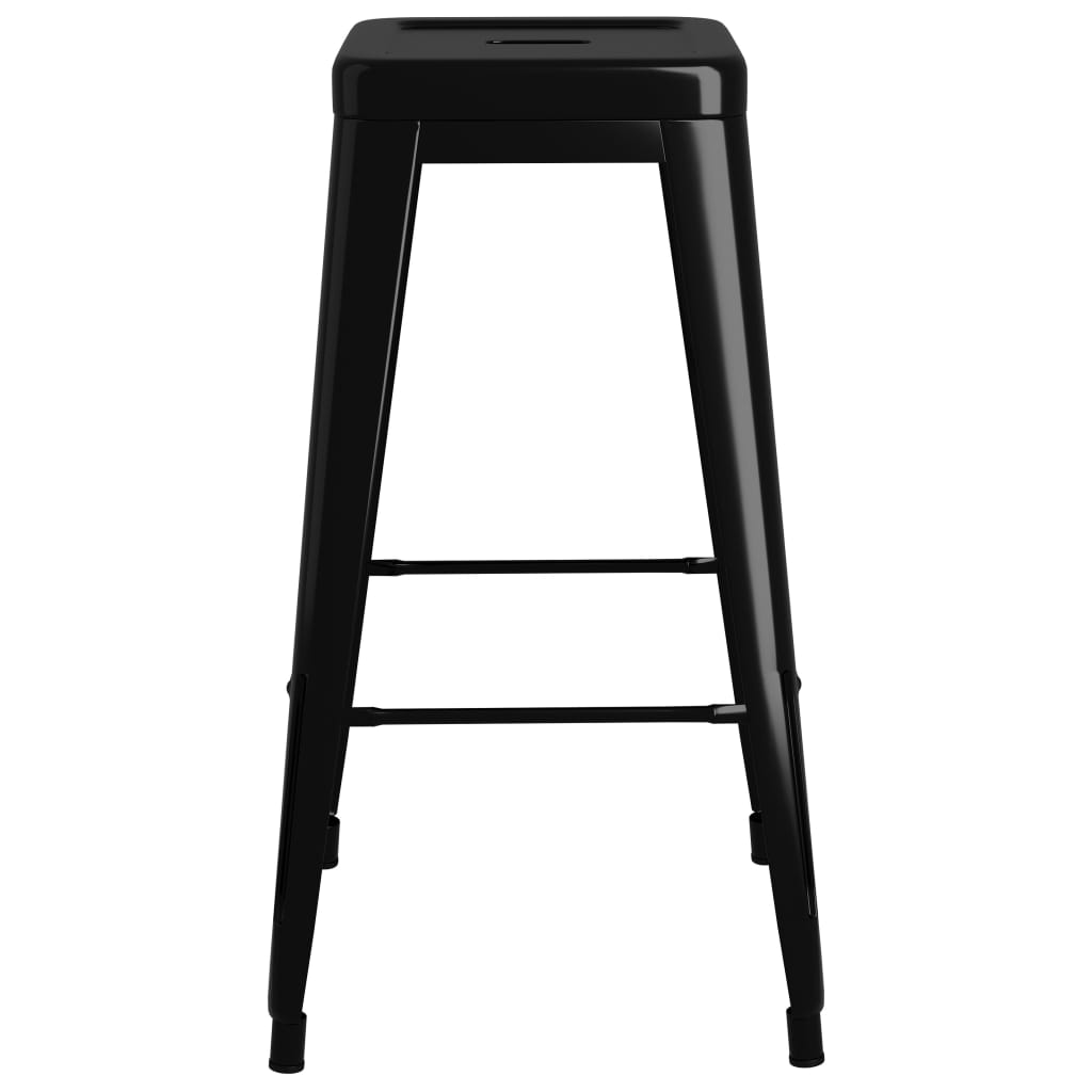 vidaXL Bar Stools Stackable 2 pcs Black Metal