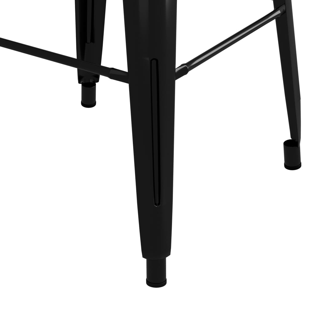 vidaXL Bar Stools Stackable 2 pcs Black Metal