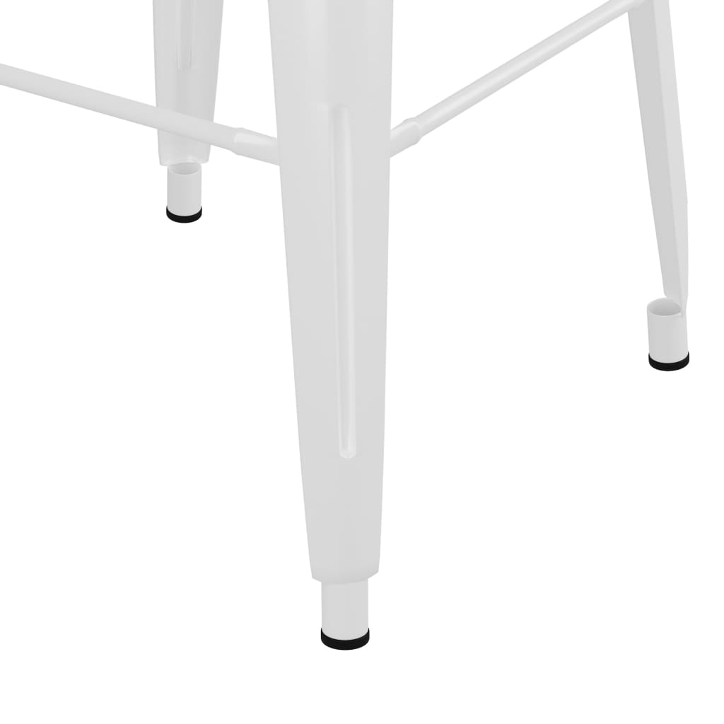 vidaXL Bar Stools Stackable 2 pcs White Metal