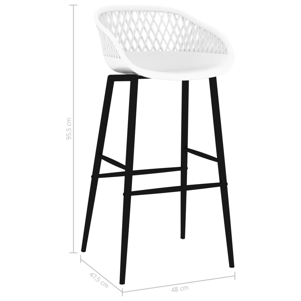 vidaXL Bar Chairs 2 pcs White