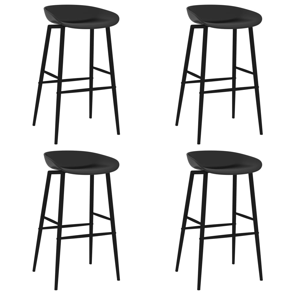 vidaXL Bar Chairs 4 pcs Black