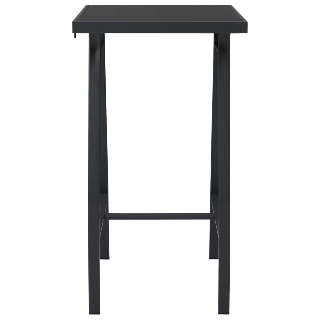 Table de Bar de Jardin Noir 60x60x110 cm Verre Trempé