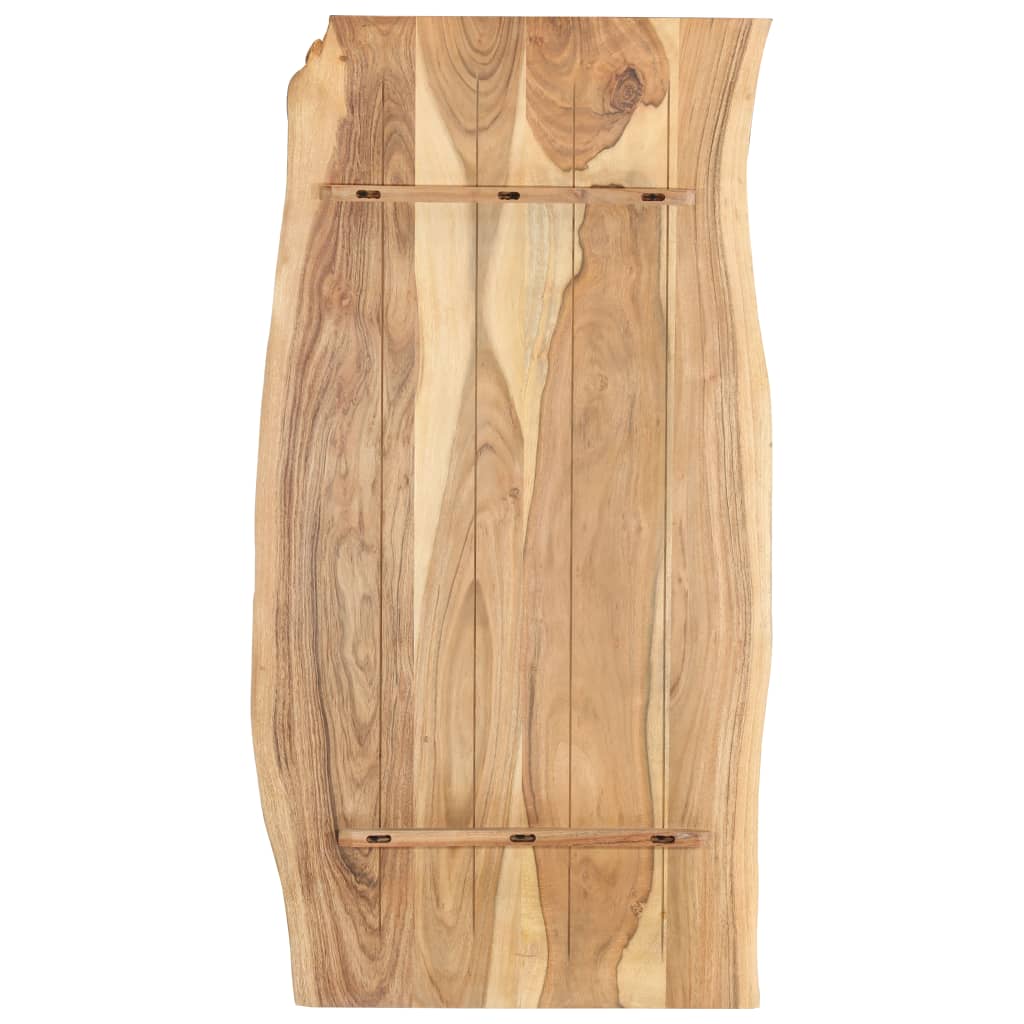 Plateau de Table Bois d'Acacia Massif 118x(50-60)x2.5 cm