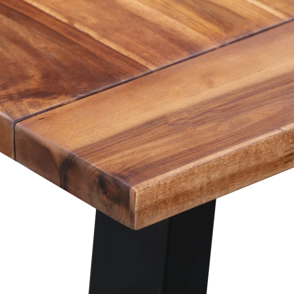 vidaXL Dining Table 180x90x75 cm Solid Acacia Wood and Glass