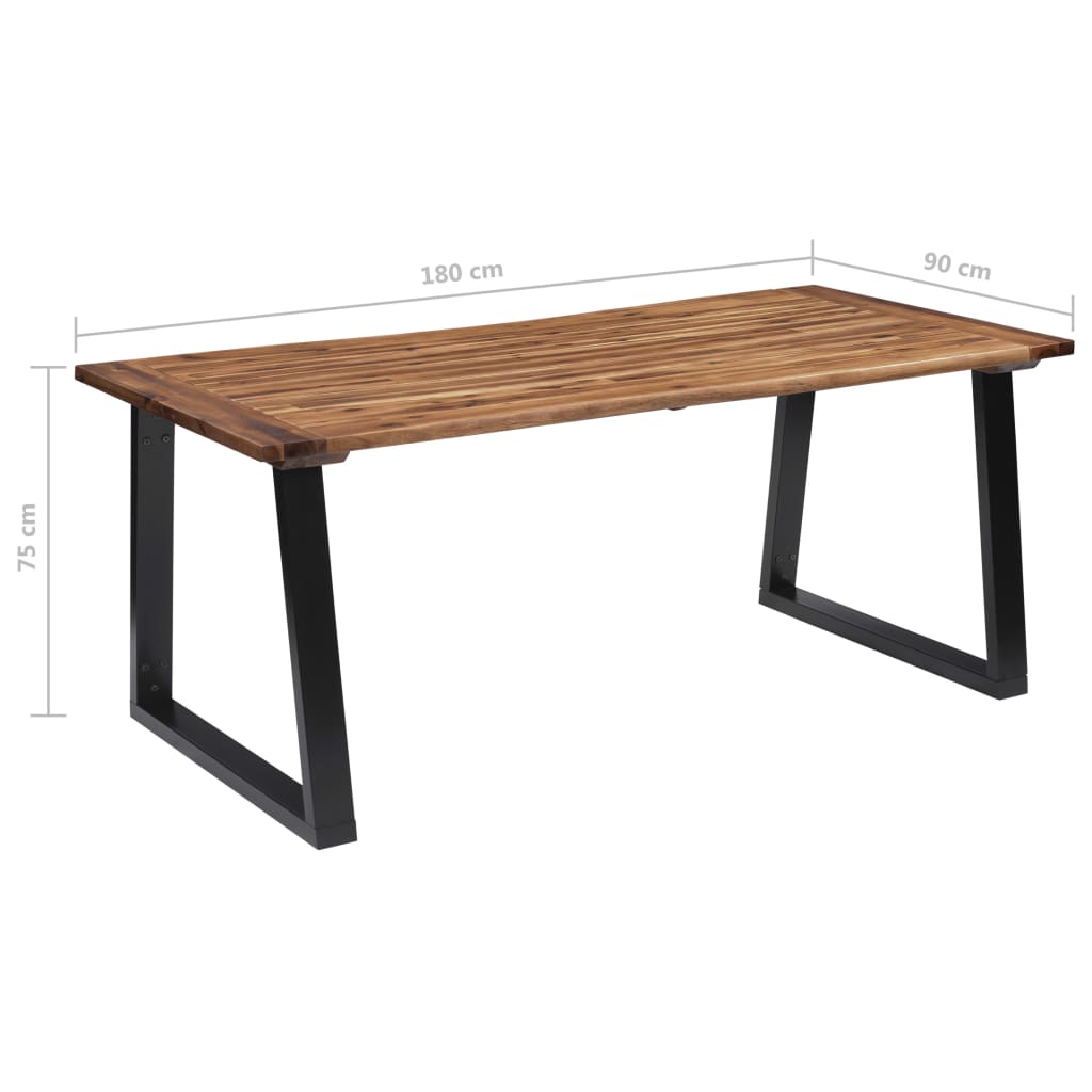 vidaXL Dining Table Solid Acacia Wood 180x90 cm