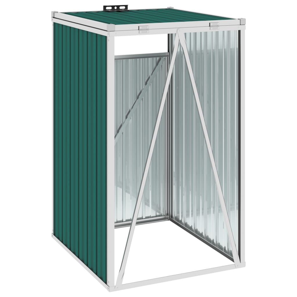 Abri Poubelle Vert 72x81x121 cm Acier