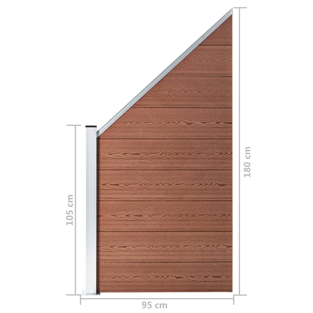 Panneau de clôture WPC 95x(105-180) cm Marron