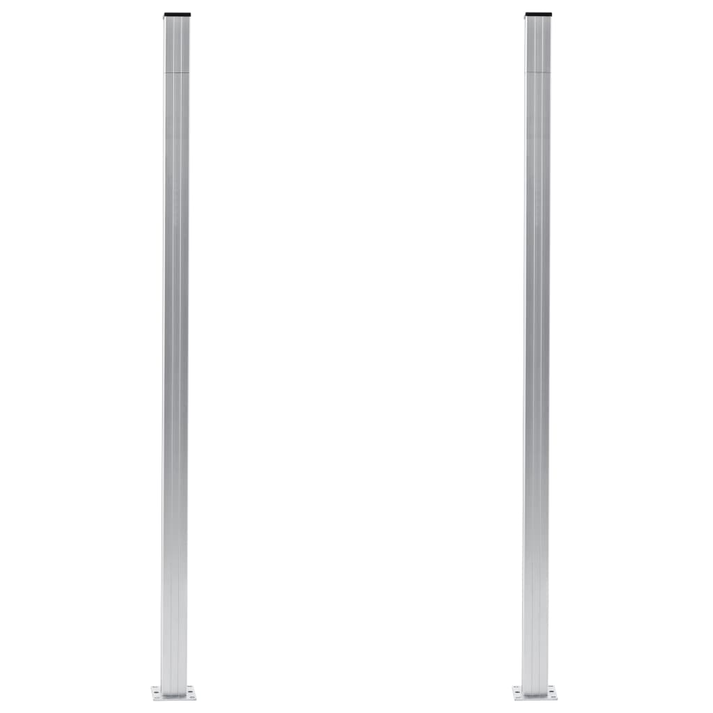vidaXL Fence Posts 2 pcs Aluminium 185 cm