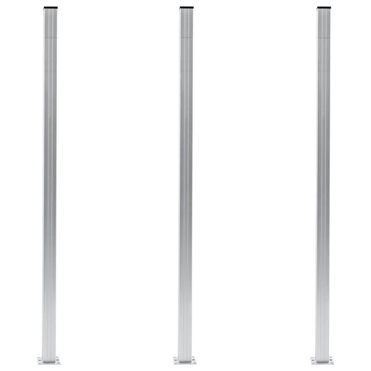 Poteaux de clôture 3 pcs Aluminium 185 cm