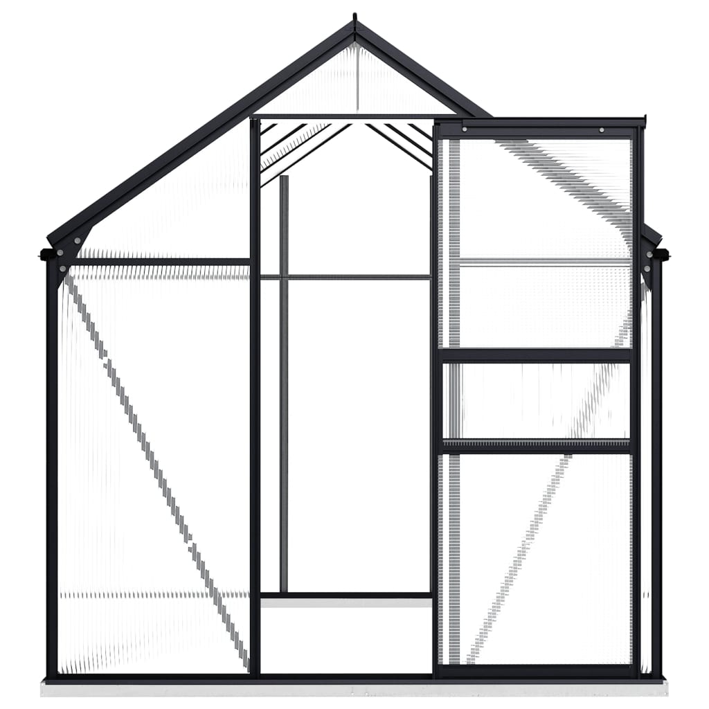 Serre avec cadre de base en aluminium anthracite 4,75 m²