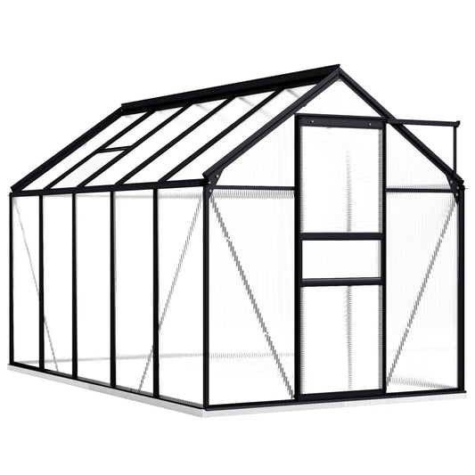 Serre avec cadre de base en aluminium anthracite 5,89 m²