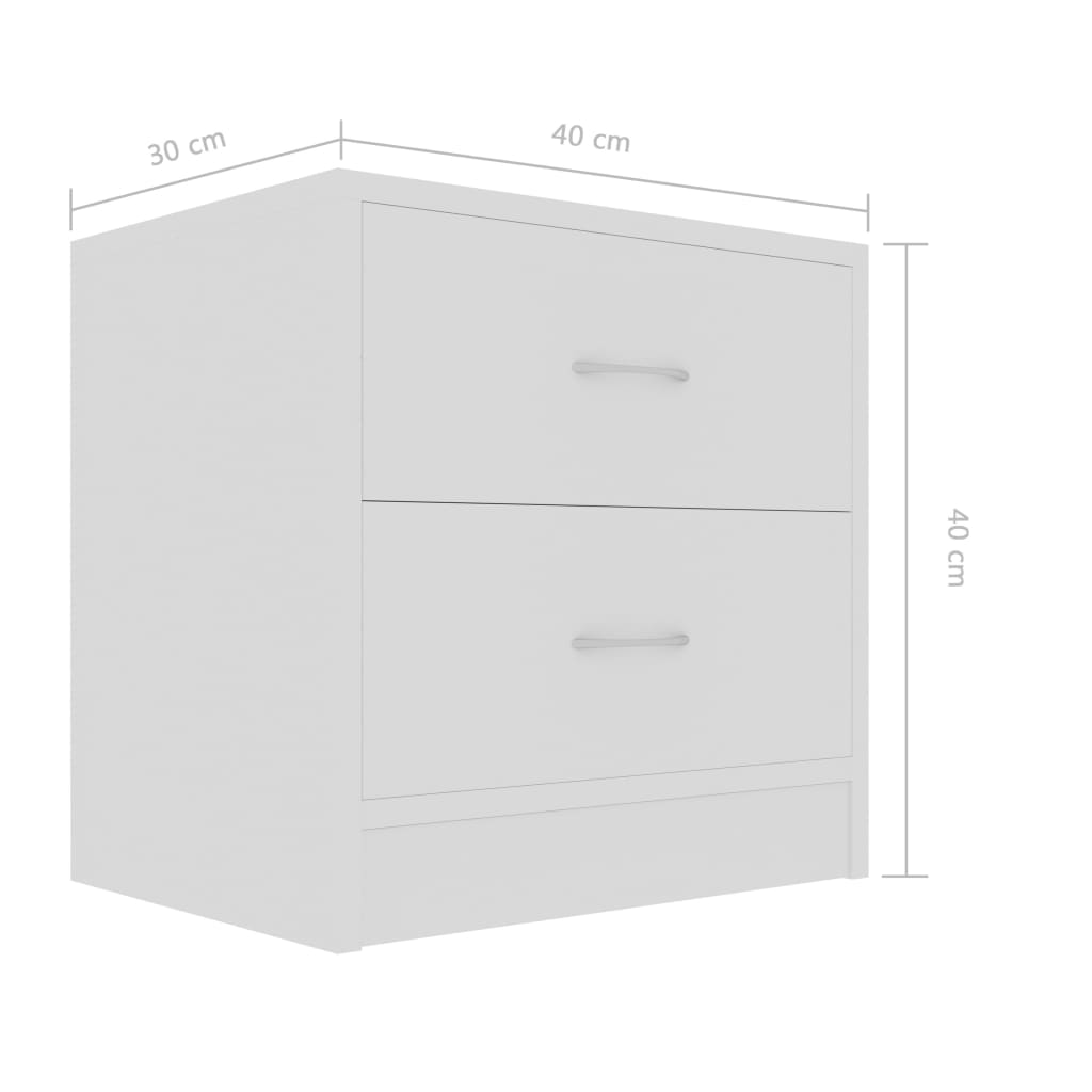 Table de Chevet Blanc 40x30x40 cm Bois D'ingénierie