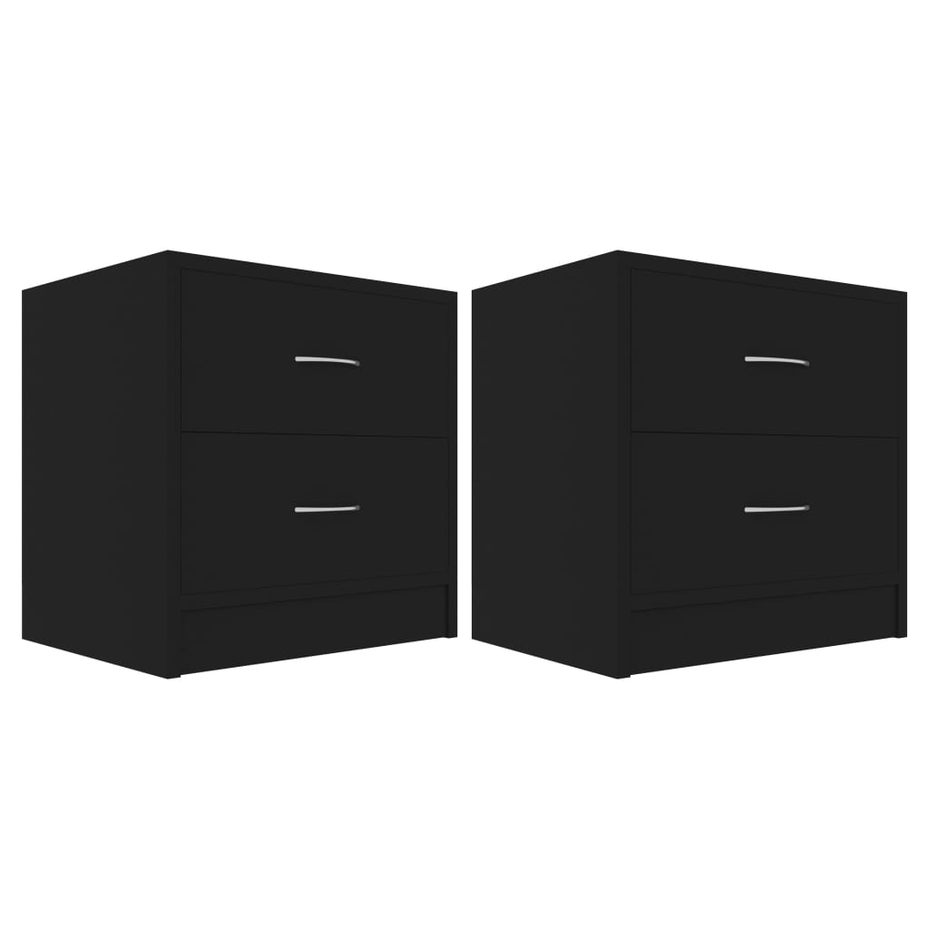 Tables de Chevet 2 pcs Noir 40x30x40 cm Bois d'ingénierie