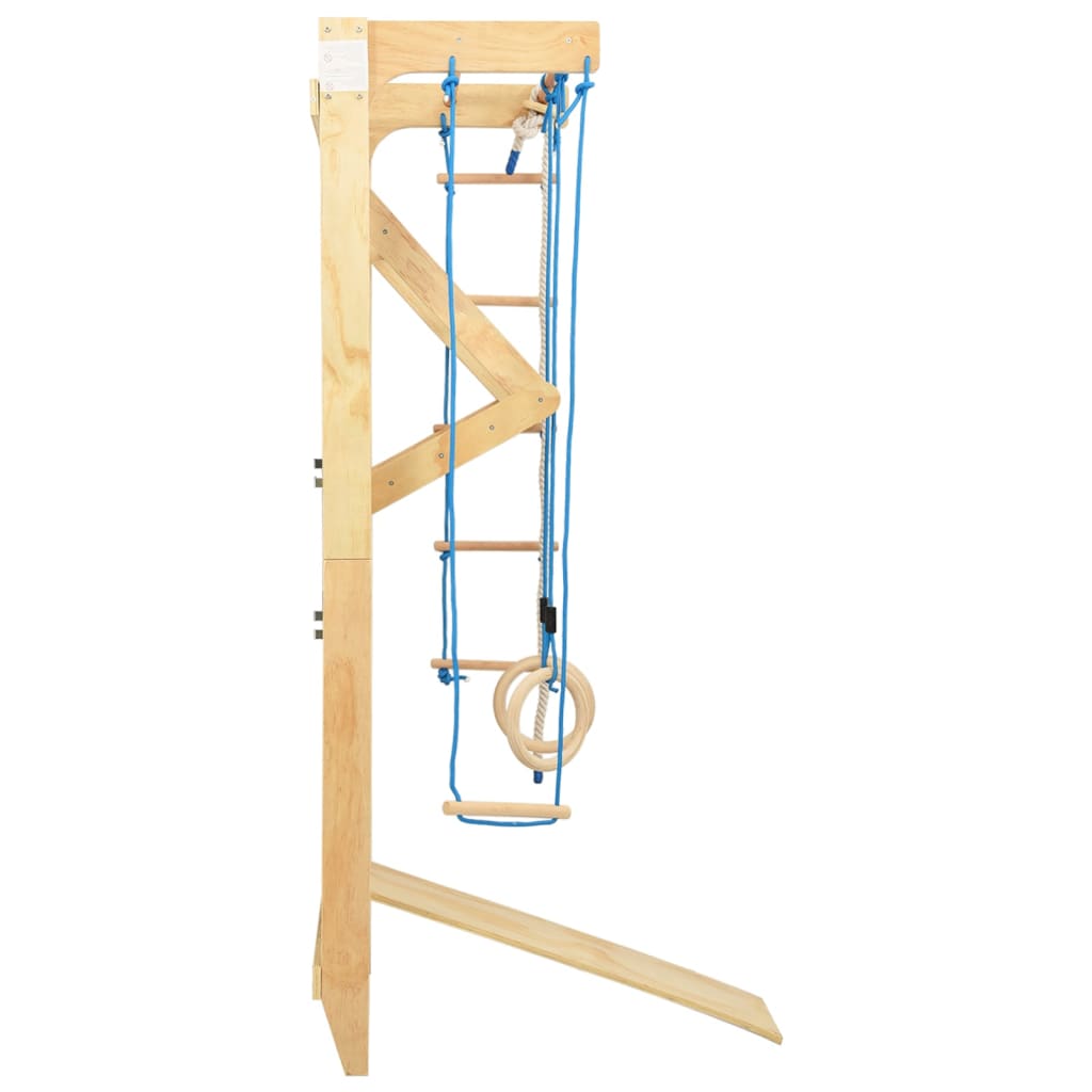 vidaXL Indoor Climbing Playset with Ladders Rings Slide Wood