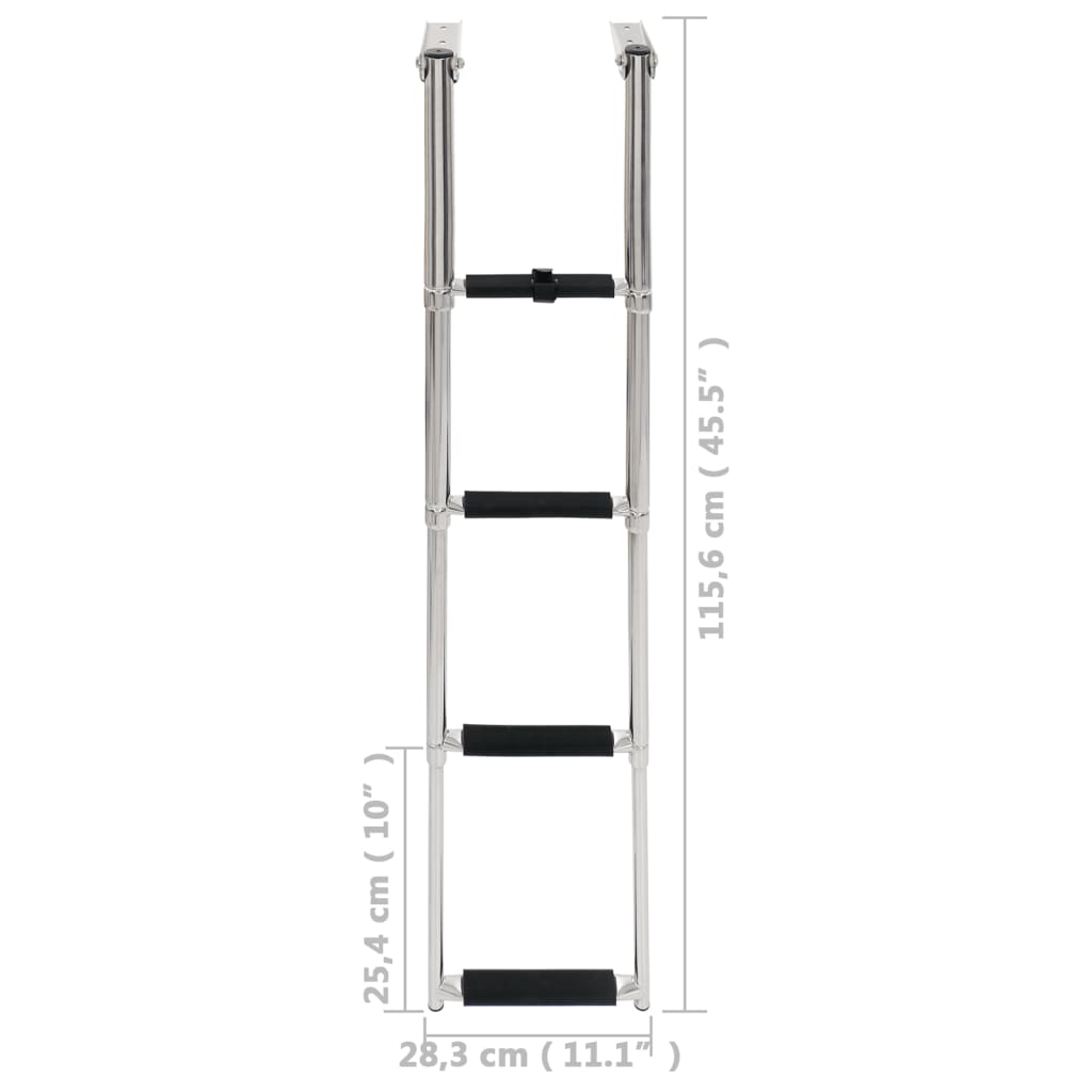 Folding Boarding Ladder 4-step Stainless Steel - Upclimb Ltd