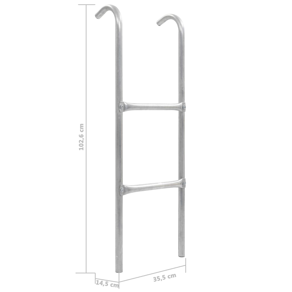 2-Step Trampoline Ladder Steel Silver 102.6 cm - Upclimb Ltd