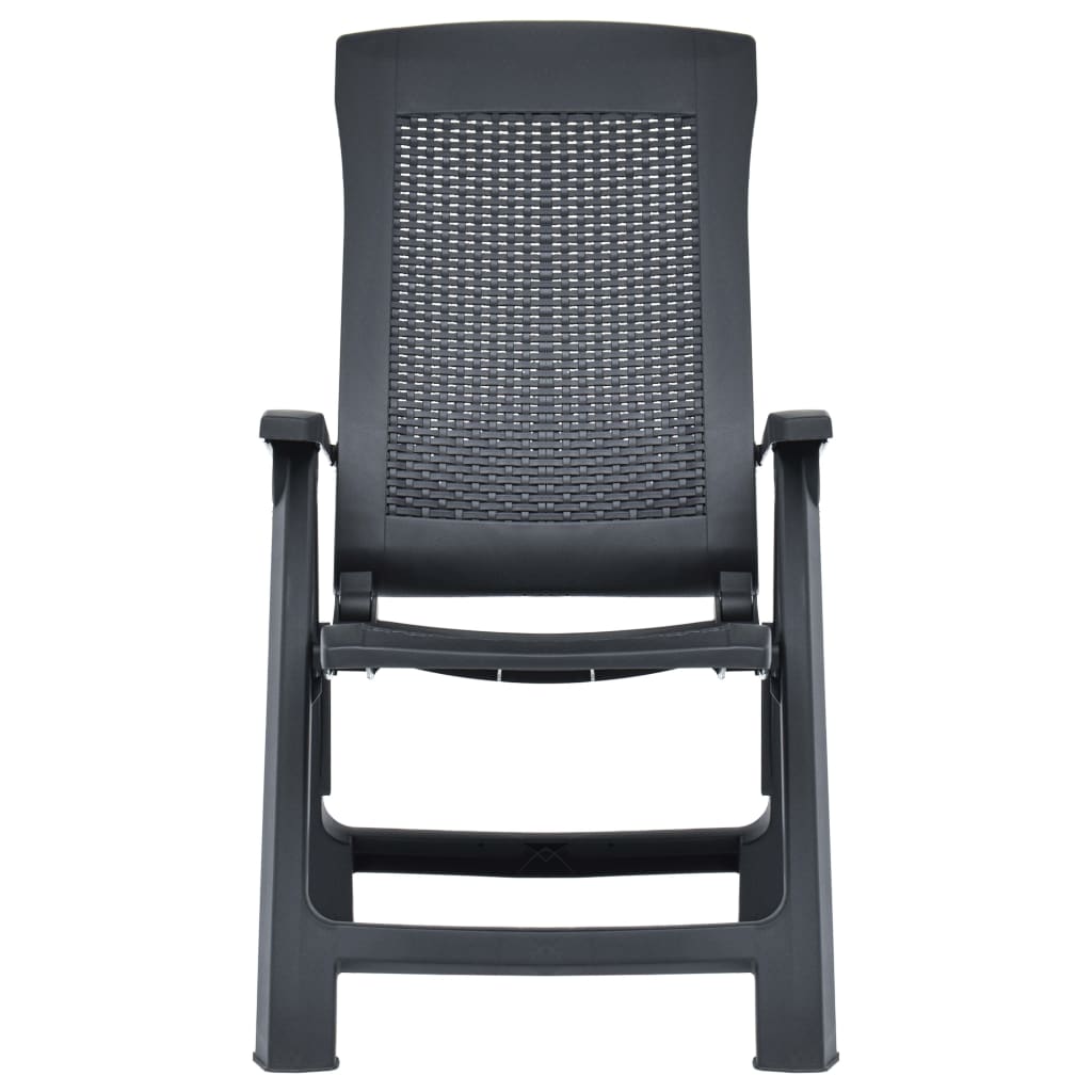vidaXL Garden Reclining Chairs 2 pcs Plastic Anthracite