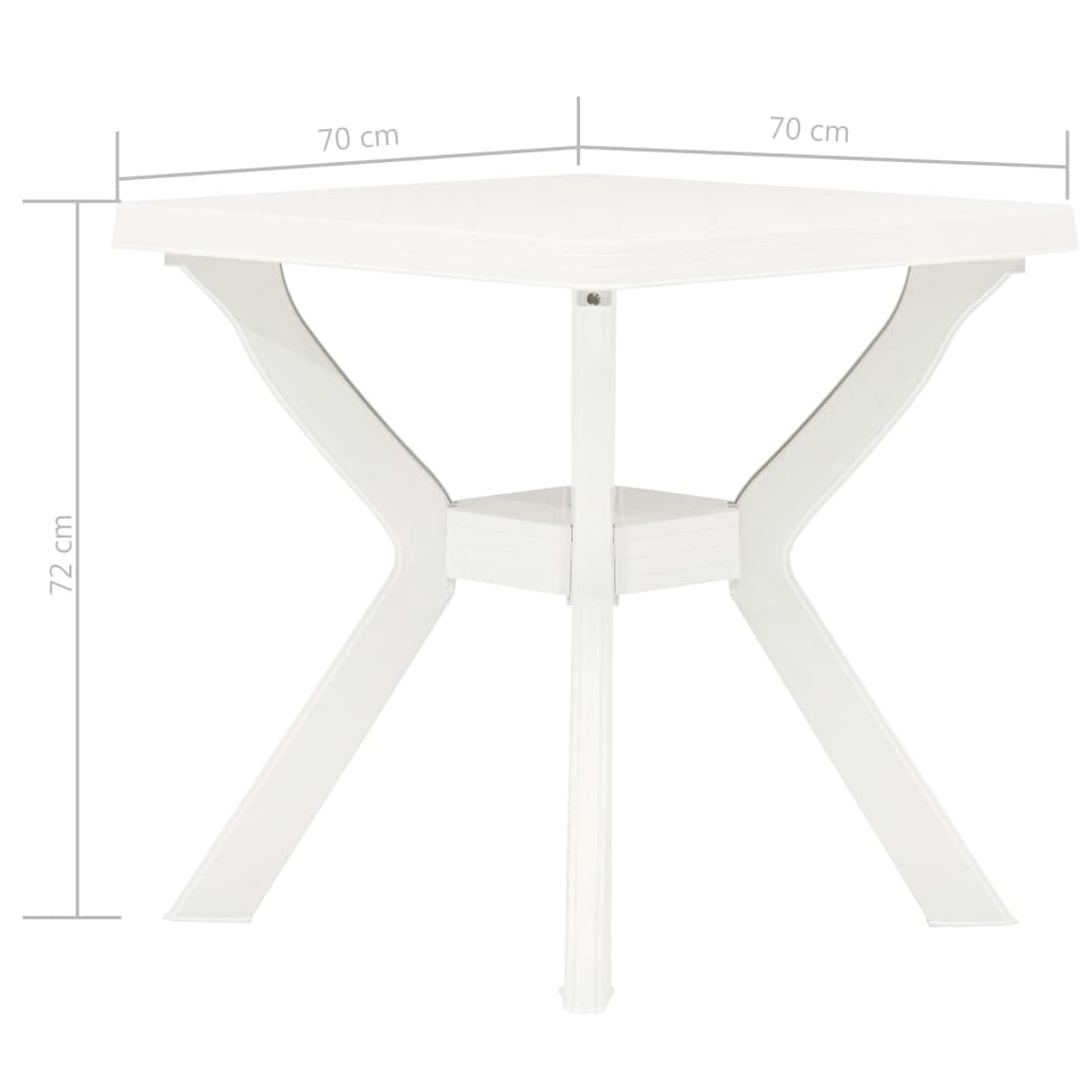 Table Bistro Blanc 70x70x72 cm Plastique