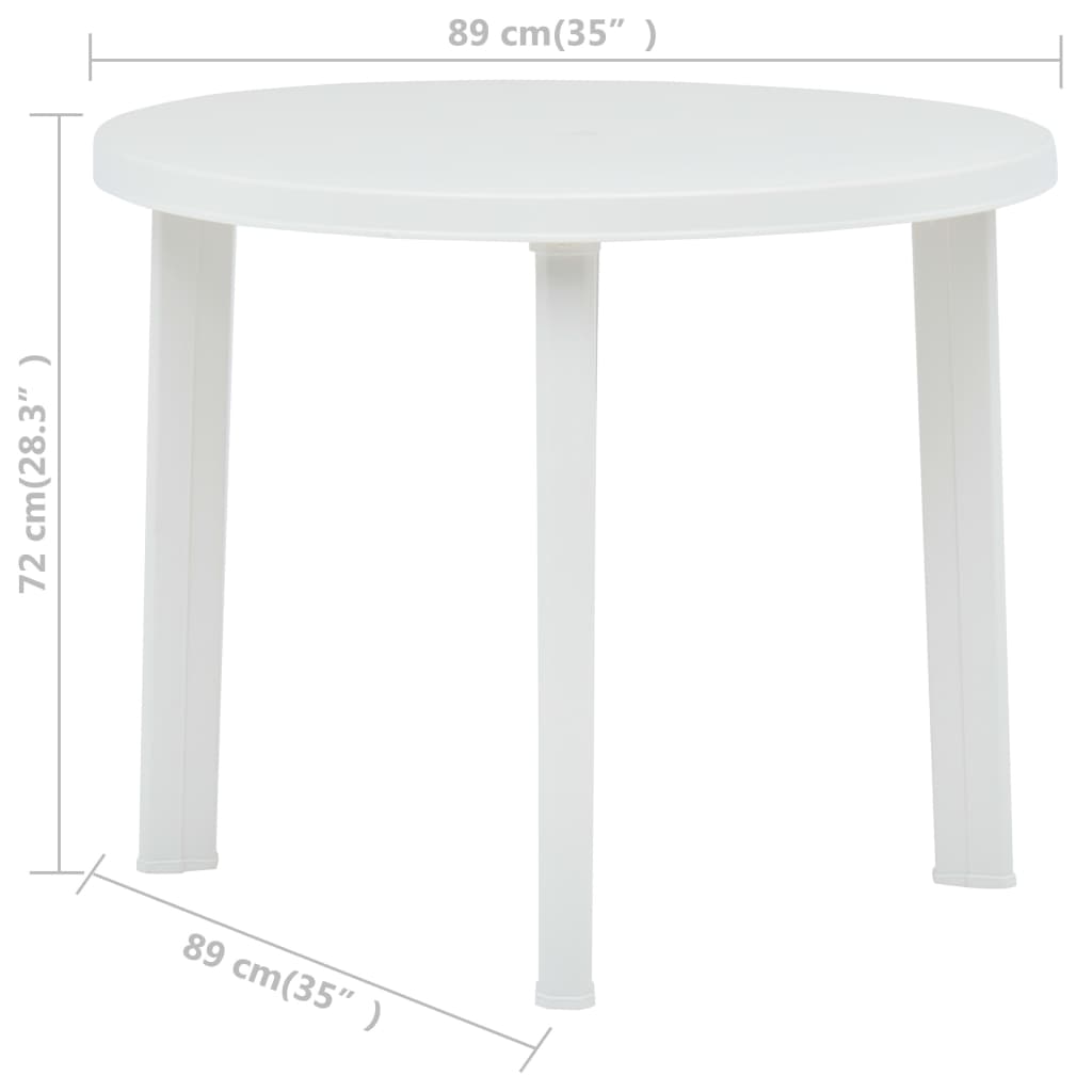 Table de jardin Blanc 89 cm Plastique