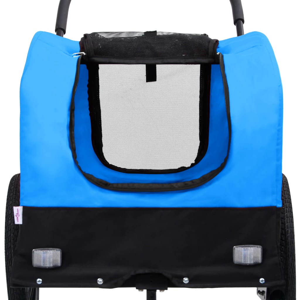 2-in-1 Pet Bike Trailer & Jogging Stroller Blue and Black - Upclimb Ltd