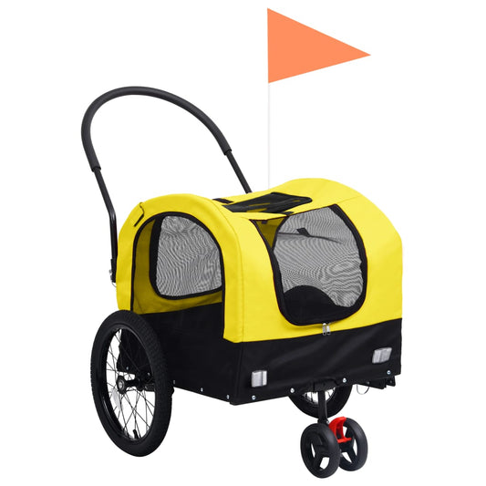 2-in-1 Pet Bike Trailer & Jogging Stroller Yellow and Black - Upclimb Ltd