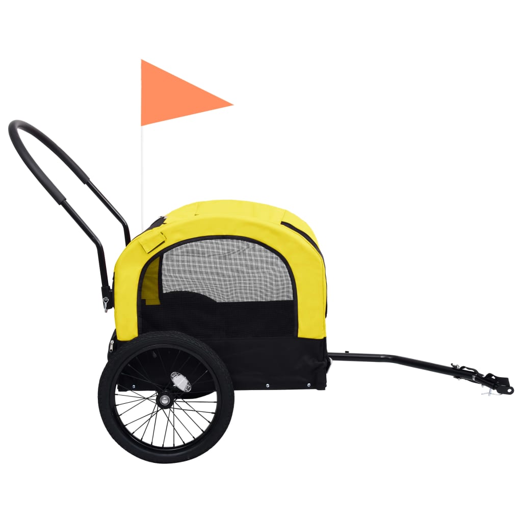 2-in-1 Pet Bike Trailer & Jogging Stroller Yellow and Black - Upclimb Ltd