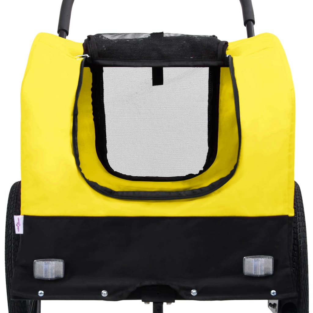 2-in-1 Pet Bike Trailer & Jogging Stroller Yellow and Black - Upclimb Ltd