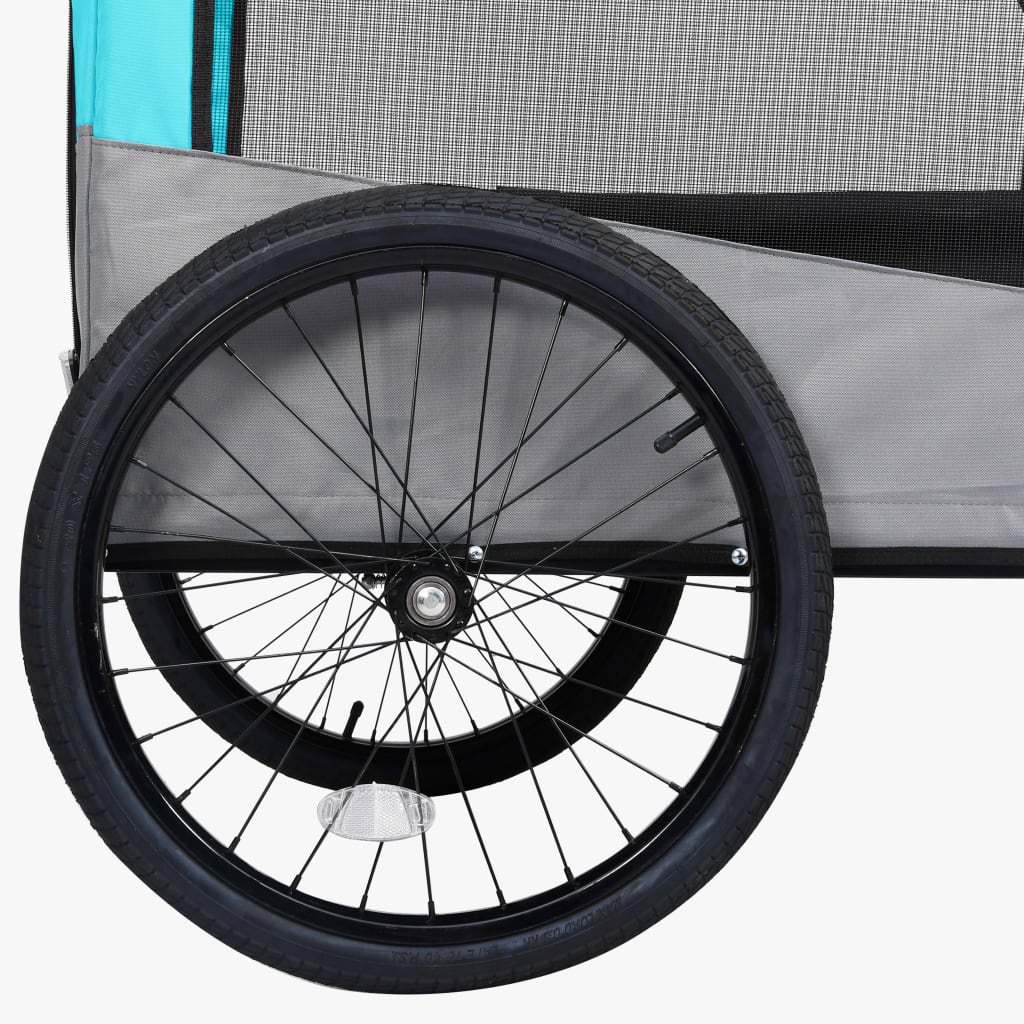 2-in-1 Pet Bike Trailer & Jogging Stroller Blue and Grey - Upclimb Ltd