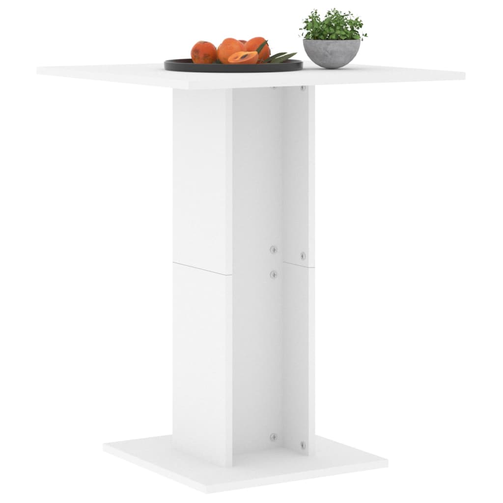 Table Bistro Blanc 60x60x75 cm Bois d'ingénierie
