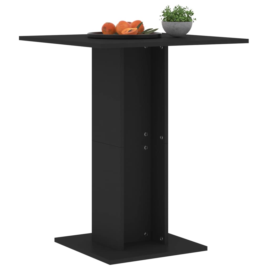 Table Bistro Noir 60x60x75 cm Bois d'ingénierie