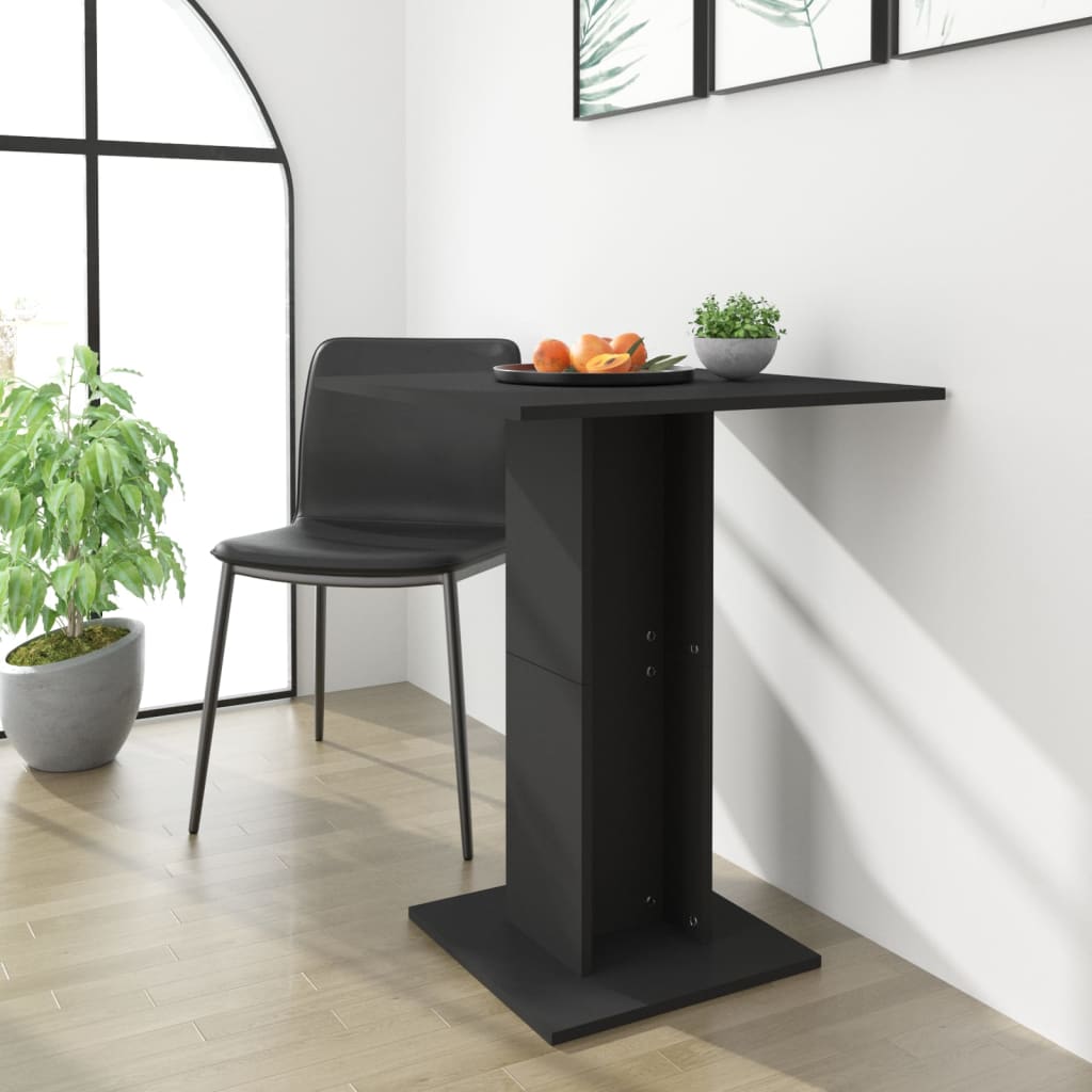 Table Bistro Noir 60x60x75 cm Bois d'ingénierie