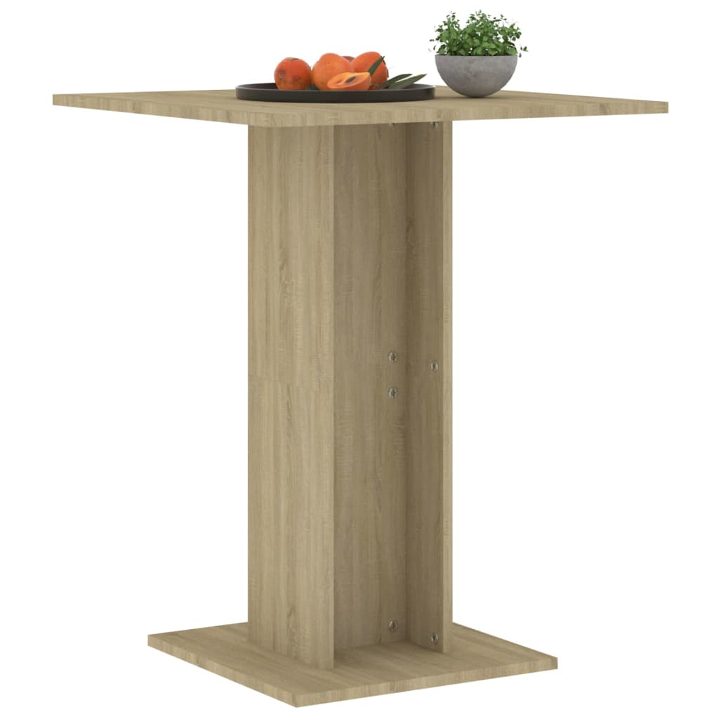 Table de bistrot Chêne Sonoma 60x60x75 cm Bois d'ingénierie