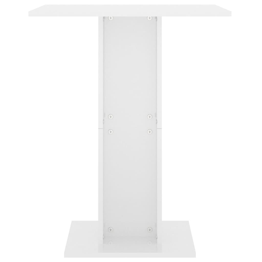 Table Bistro Blanc Brillant 60x60x75 cm Bois D'ingénierie