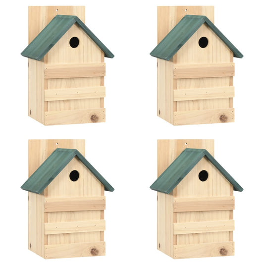 Vogelhuisjes 4 stuks 23x19x33 cm Vurenhout