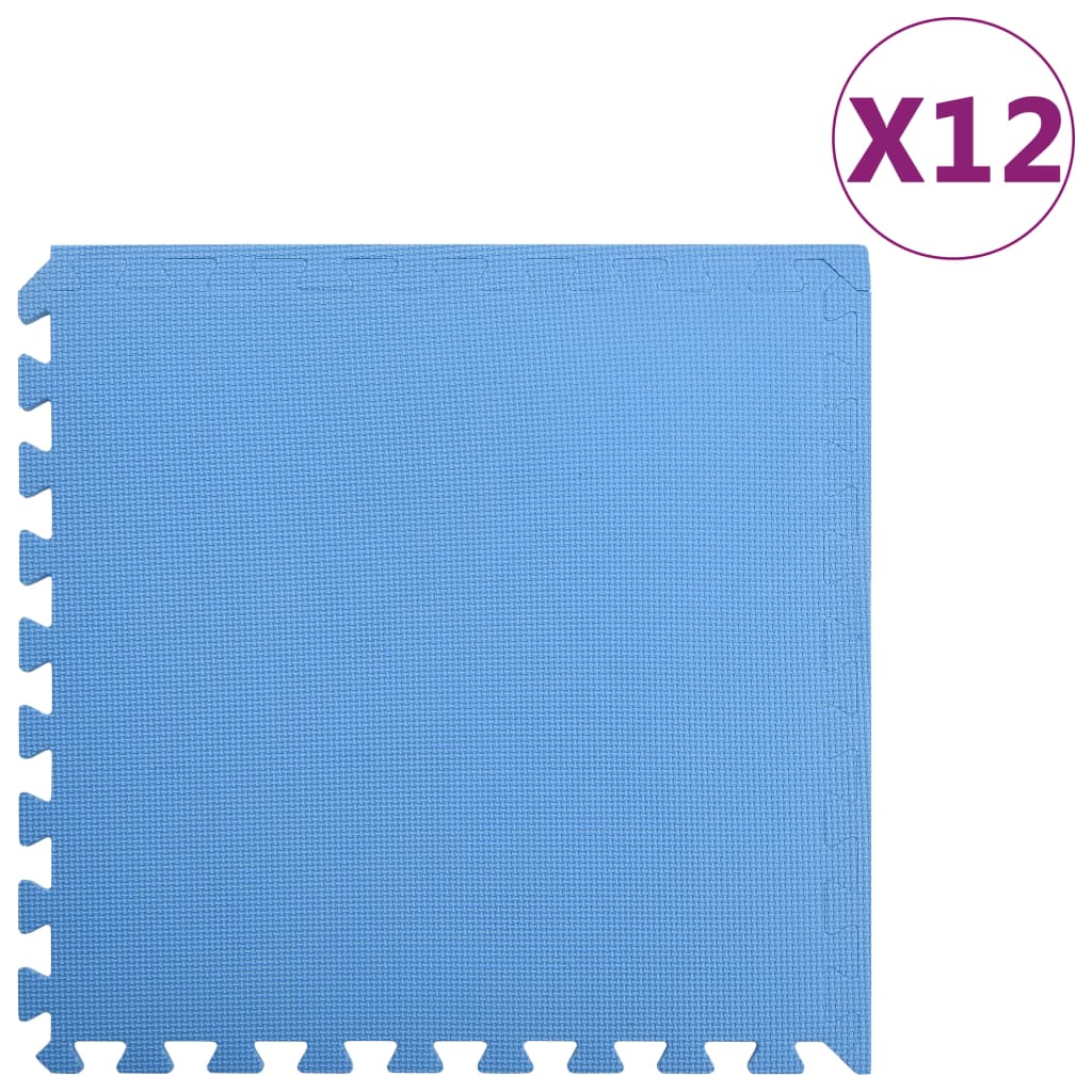 Floor Mats 12 pcs 4.32 ㎡ EVA Foam Blue - Upclimb Ltd