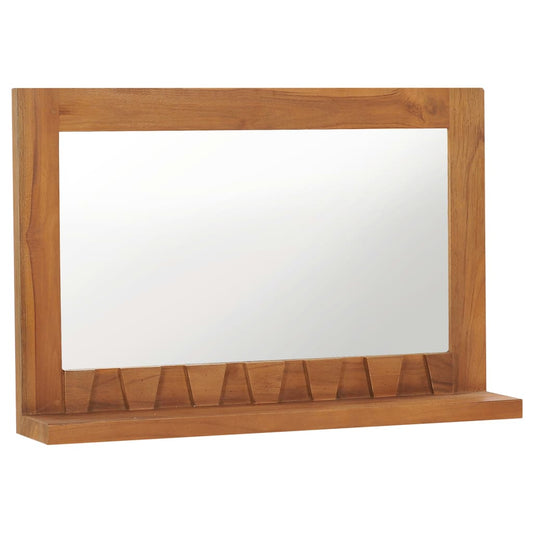 vidaXL Wall Mirror with Shelf 60x12x40 cm Solid Teak Wood