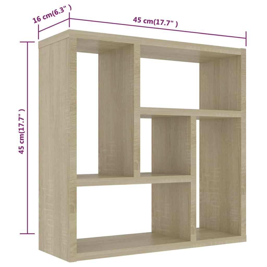 Étagère murale Chêne Sonoma 45,1x16x45,1 cm Bois d'ingénierie