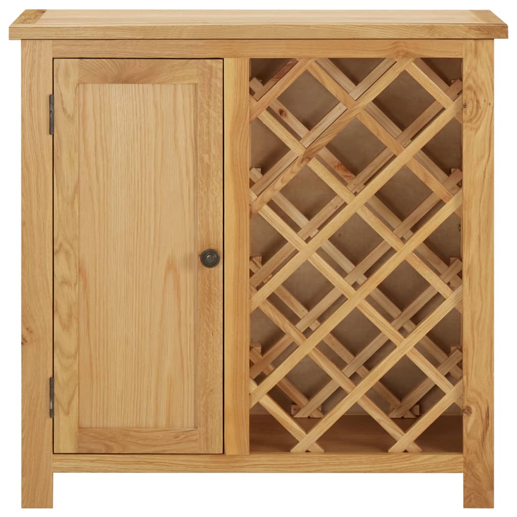 vidaXL Wine Cabinet for 11 Bottles 80x32x80 cm Solid Oak Wood