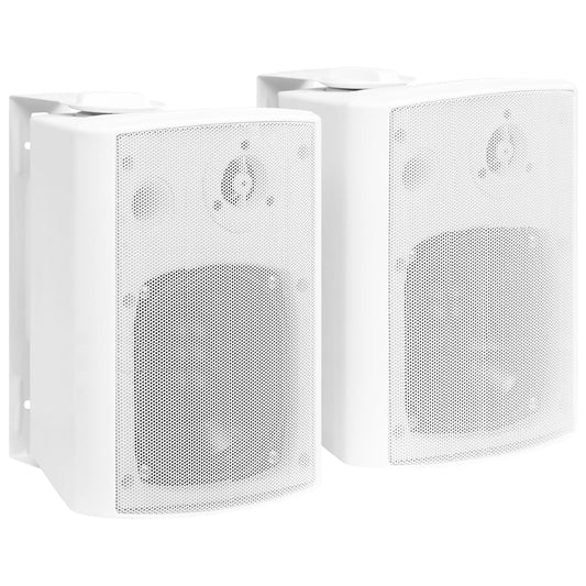 vidaXL Wall-mounted Stereo Speakers 2 pcs White Indoor Outdoor 100 W