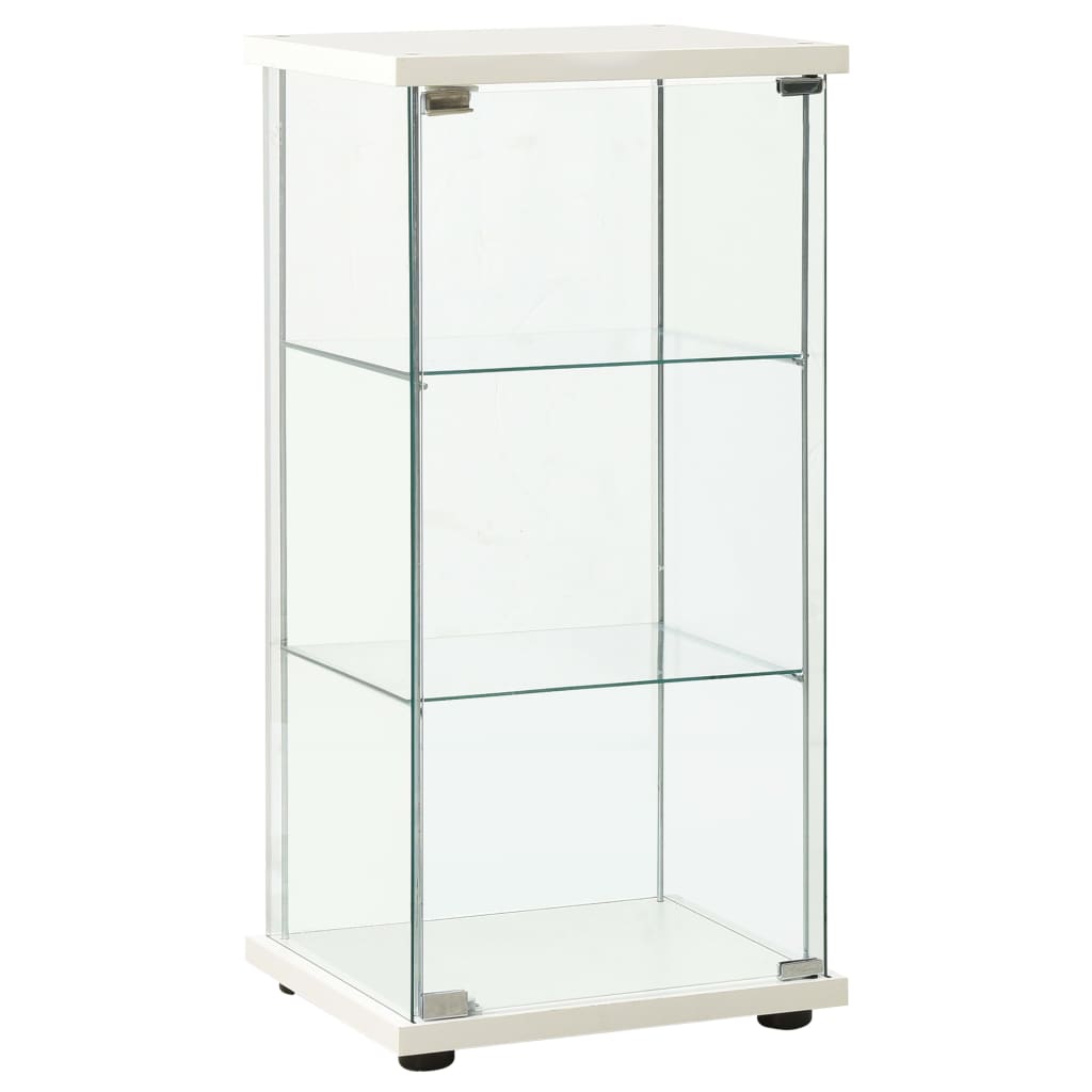 vidaXL Storage Cabinet Tempered Glass White