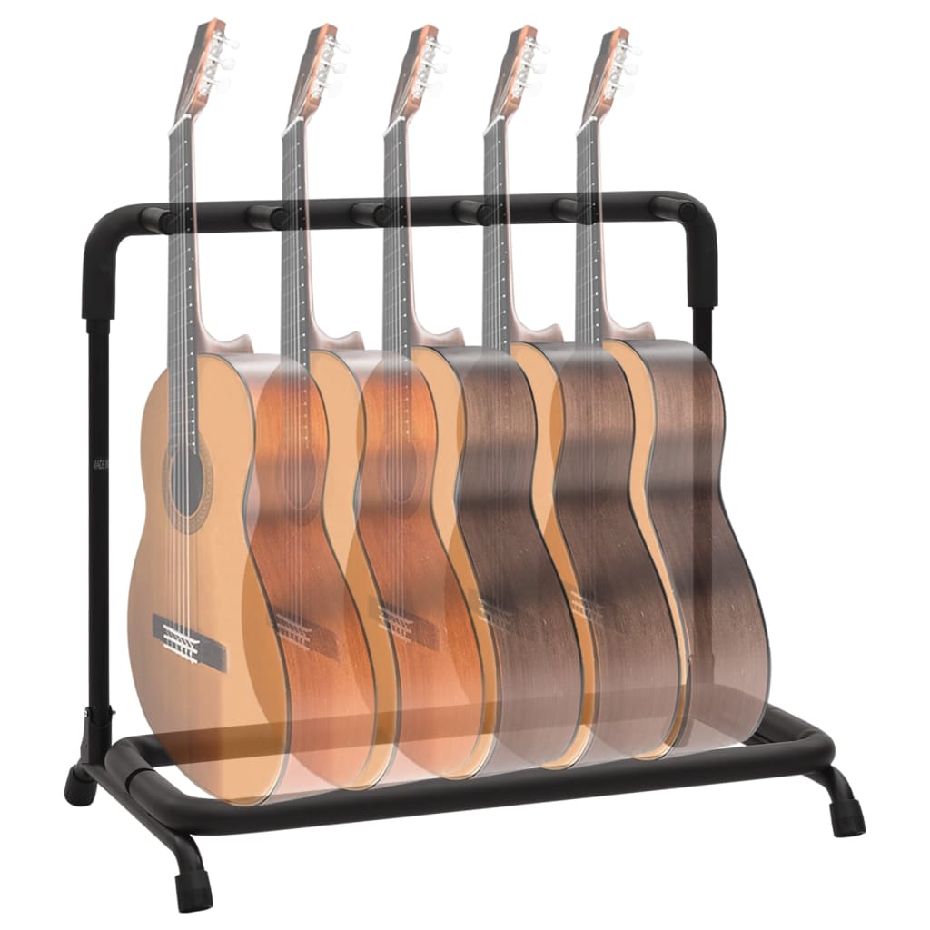 Support de Guitare Pliant avec 5 Sections Noir 74x41x66 cm Acier
