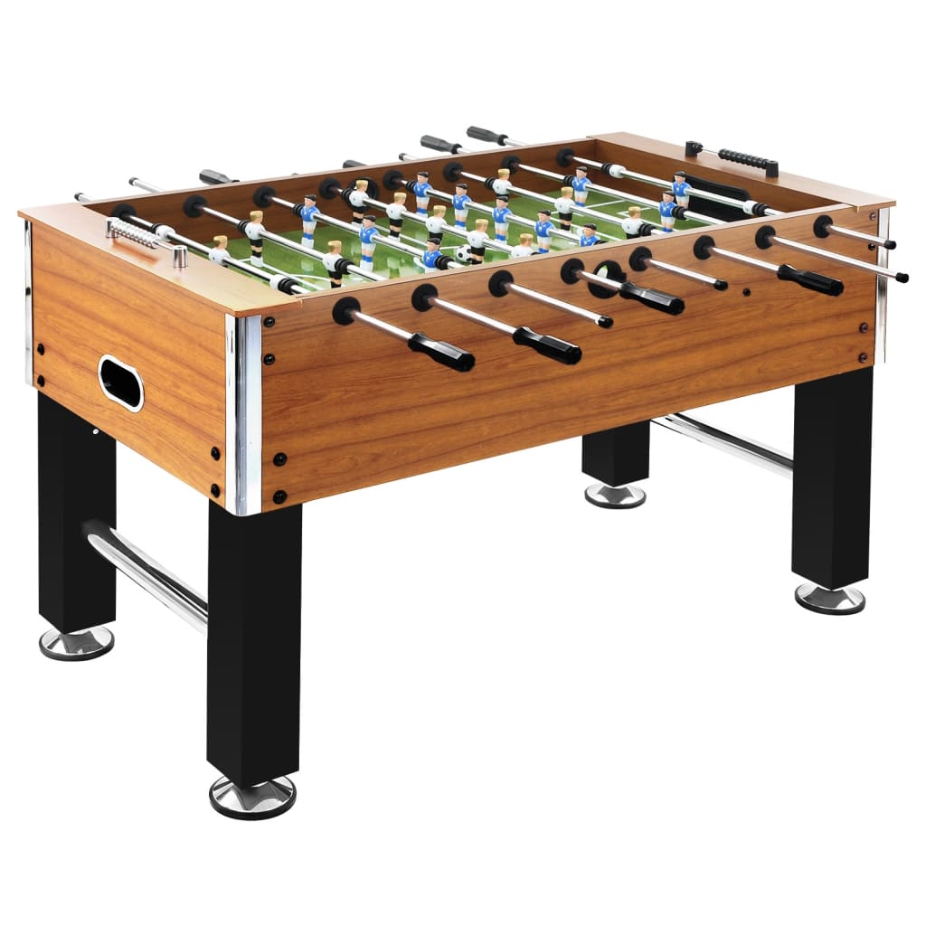 vidaXL Football Table Steel 60 kg 140x74.5x87.5 cm Light Brown and Black