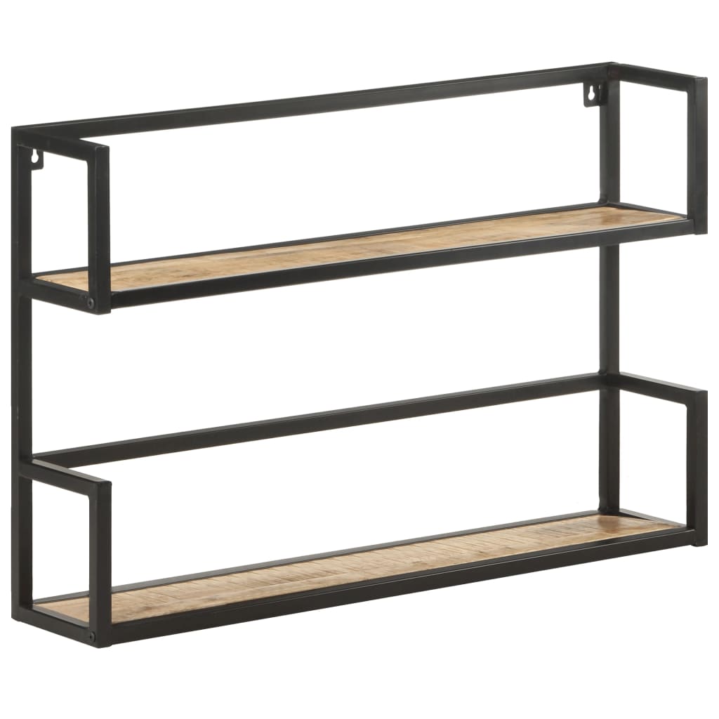 vidaXL Wall Shelf 80x20x60 cm Rough Mango Wood