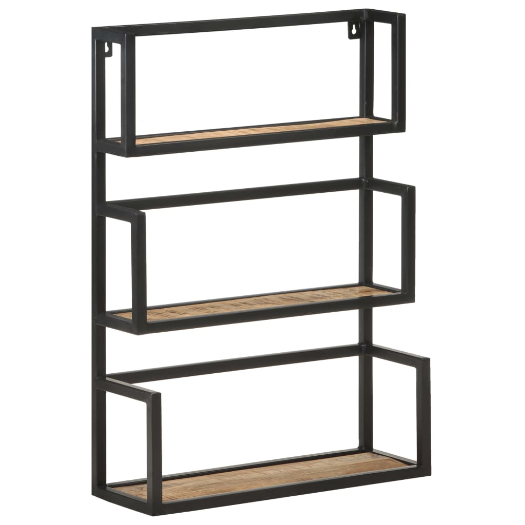 vidaXL Wall Shelf 60x20x85 cm Rough Mango Wood