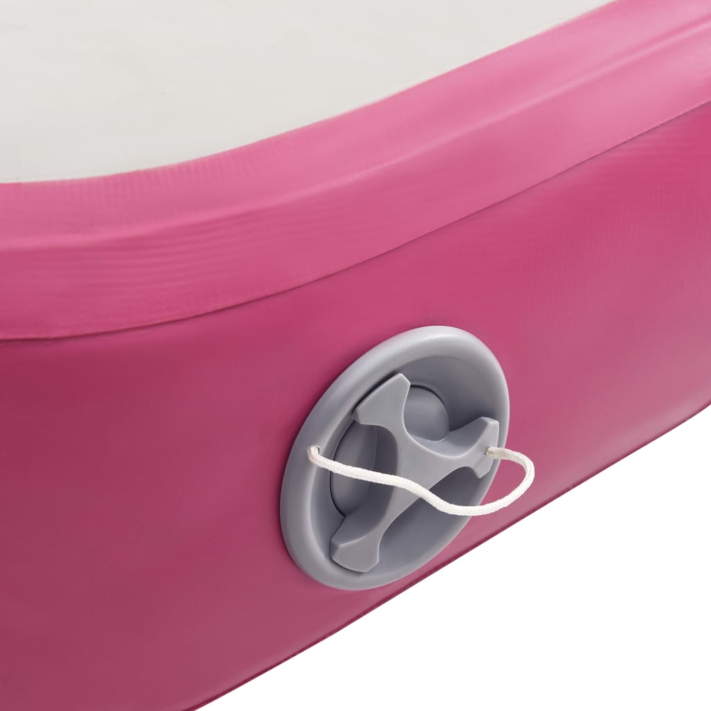 Inflatable Gymnastics Mat with Pump 700x100x15 cm PVC Pink - Upclimb Ltd