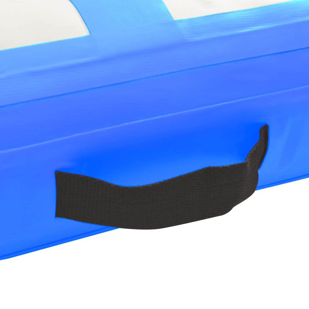 Inflatable Gymnastics Mat with Pump 500x100x20 cm PVC Blue - Upclimb Ltd