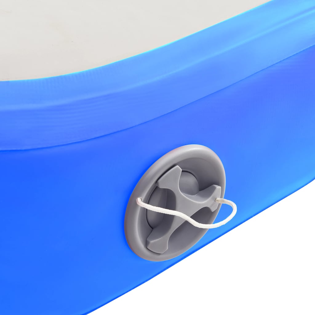 Inflatable Gymnastics Mat with Pump 500x100x20 cm PVC Blue - Upclimb Ltd