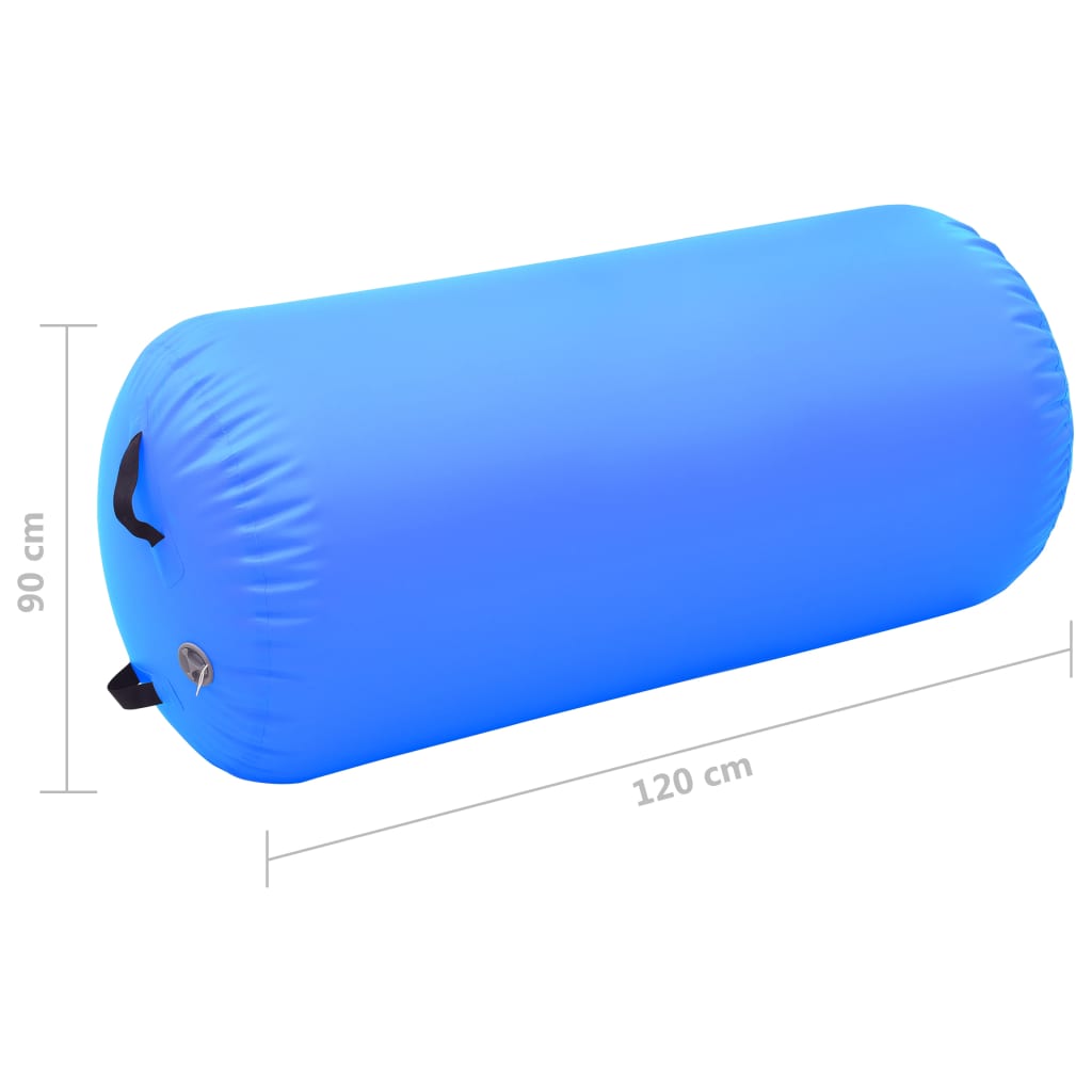 Inflatable Gymnastic Roll with Pump 120x90 cm PVC Blue - Upclimb Ltd